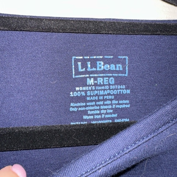 L.L Bean women’s navy blue cotton long sleeve shirt M winter outdoors hiking - Picture 5 of 5
